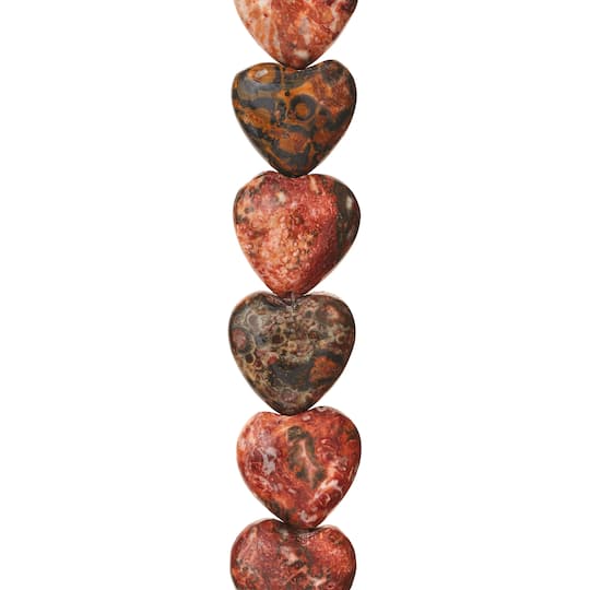 Leopard Jasper Heart Beads by Bead Landing&#x2122;, 12mm